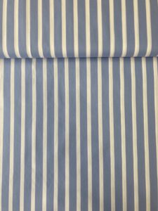 Coton polyester rayé bleu et blanc