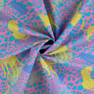 Voile de coton léopards jaunes