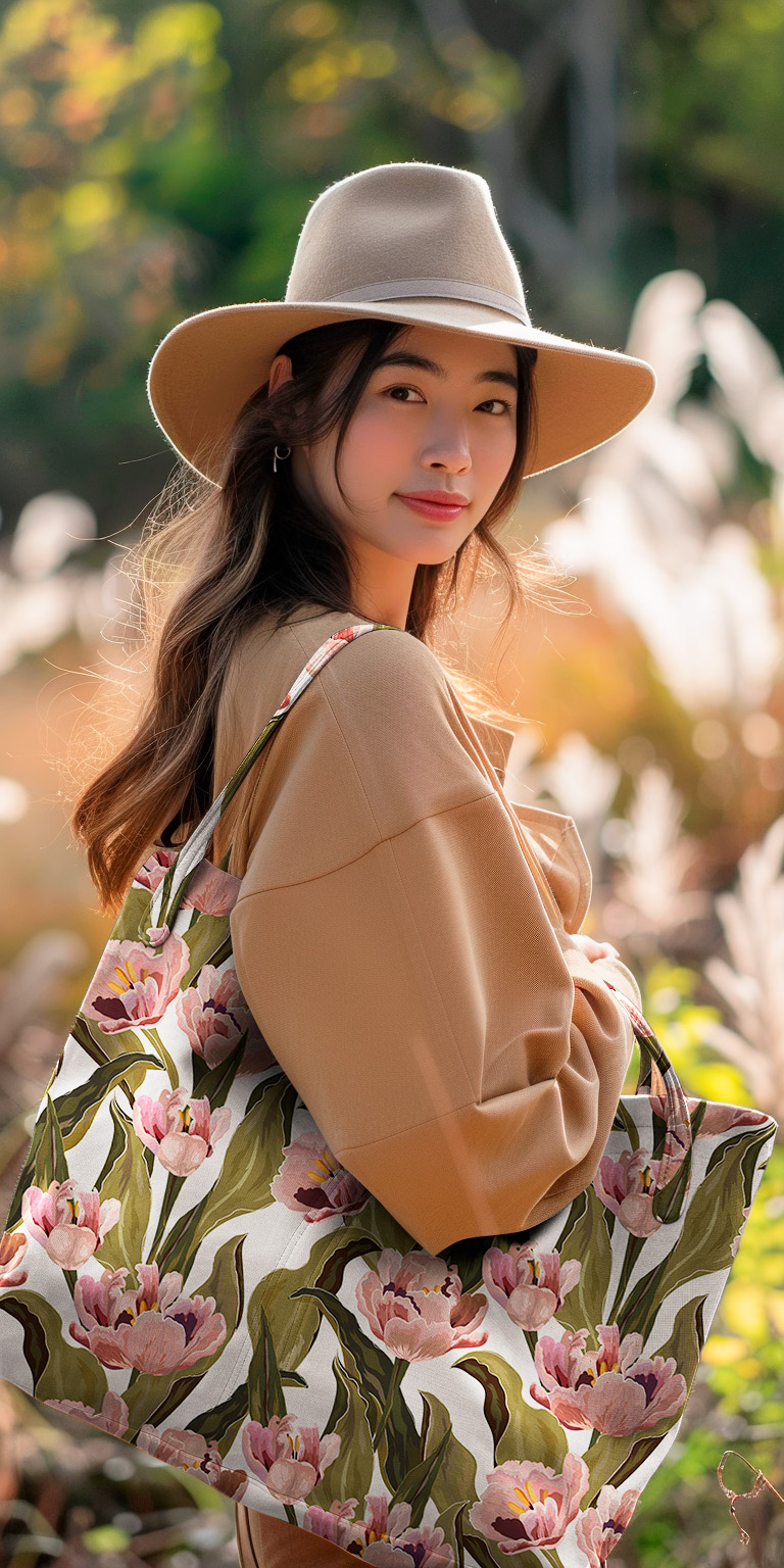 Canvas fleurs roses fond blanc – Image 5