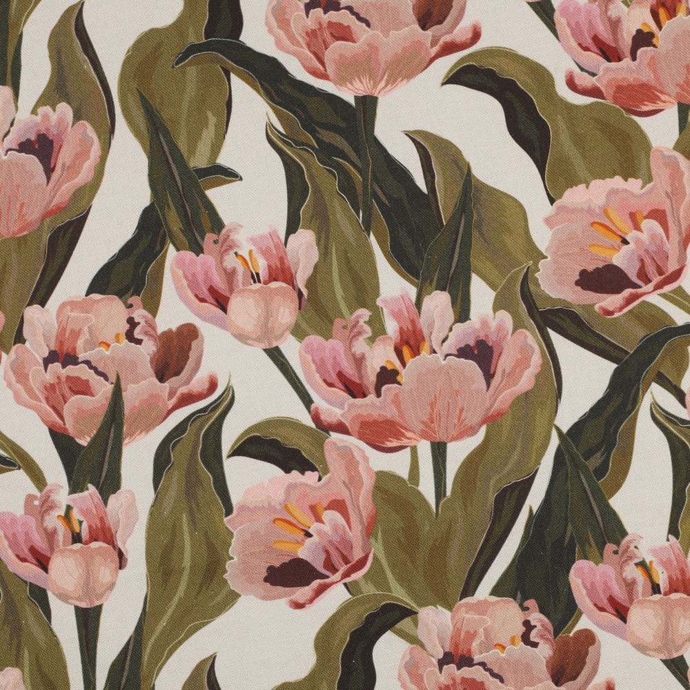 Canvas fleurs roses fond blanc