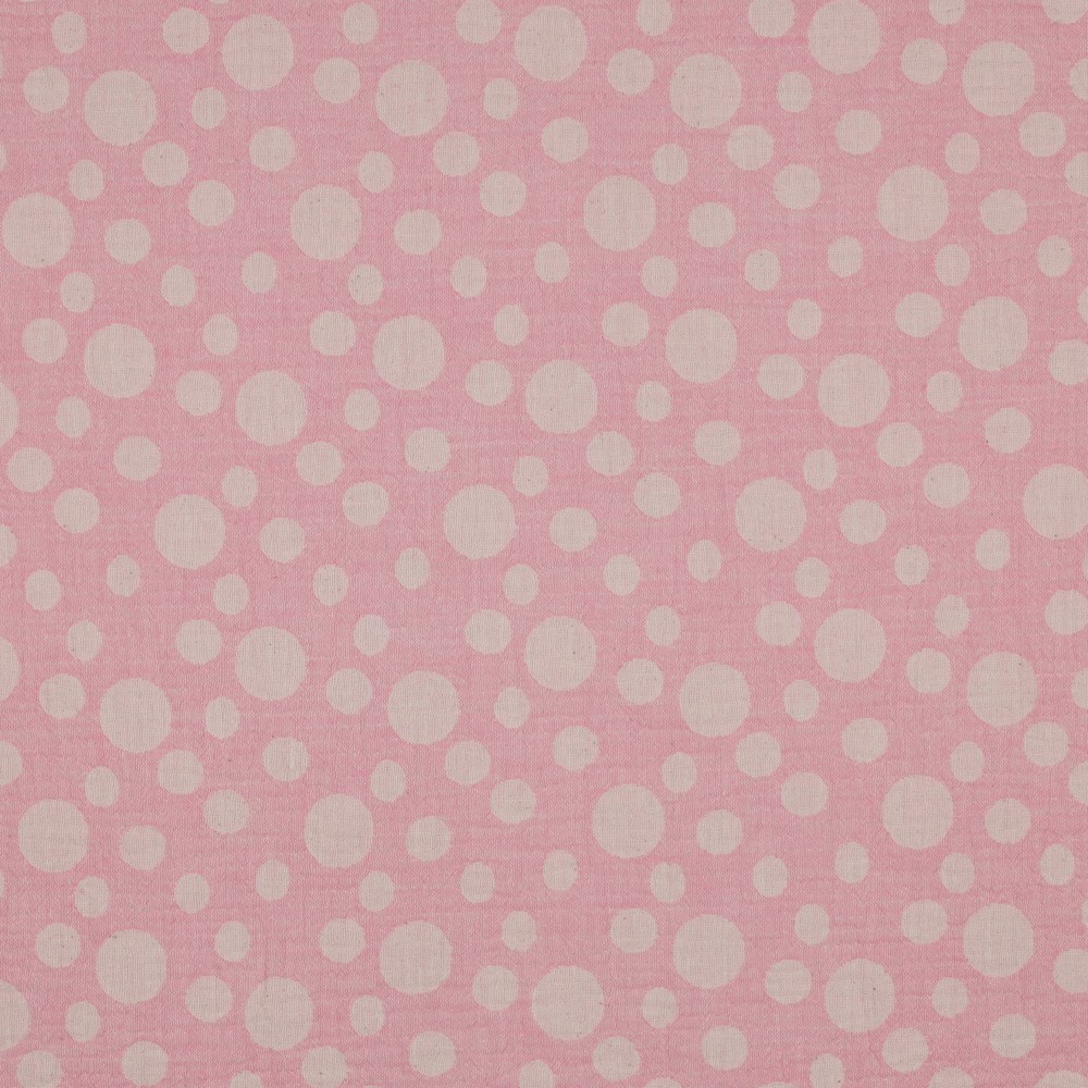 Double gaze rose à pois