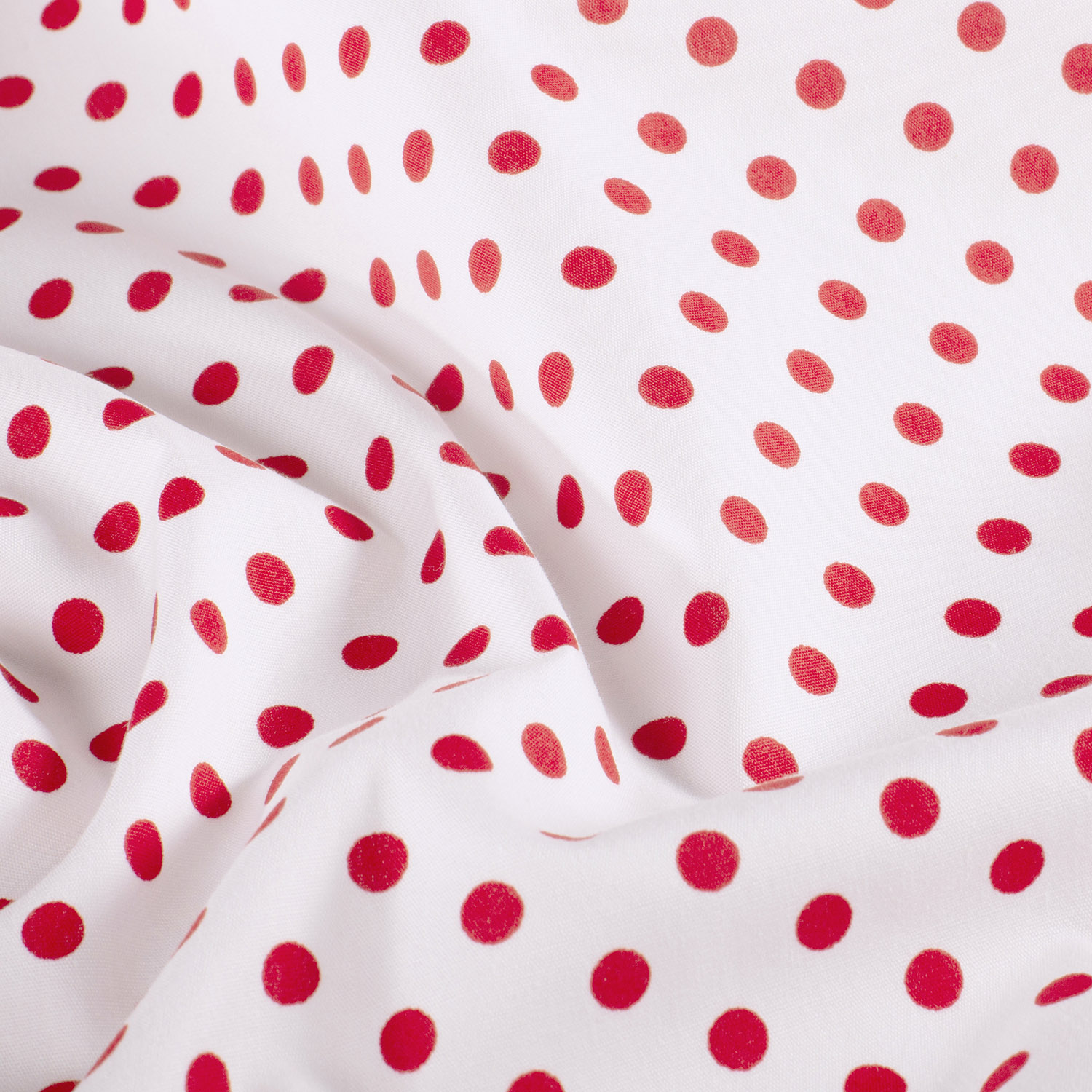 Popeline pois rouges fond blanc – Image 3