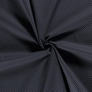 Popeline petits pois blancs fond marine