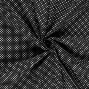 Popeline petits pois blancs fond noir