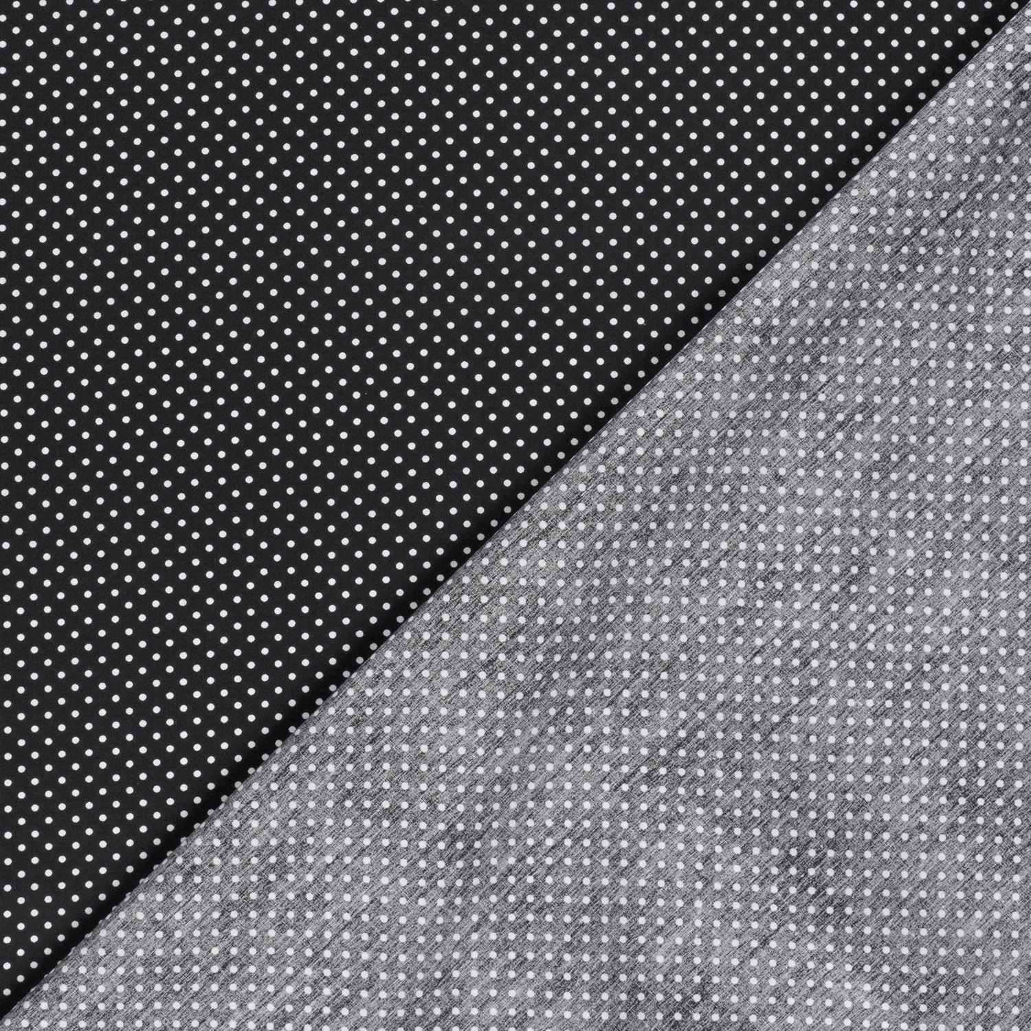 Popeline petits pois blancs fond noir – Image 3