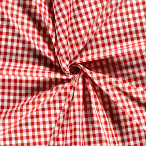 Popeline vichy rouge