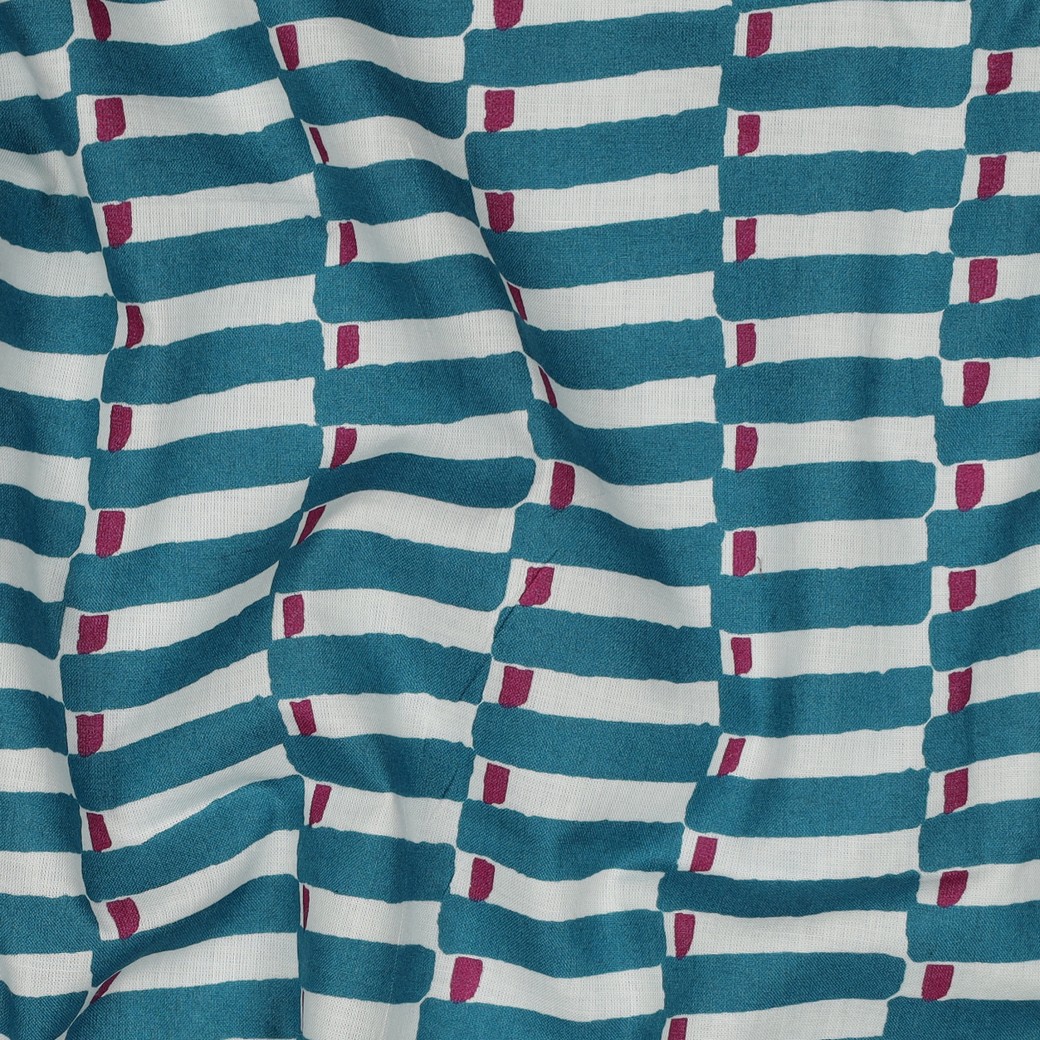 Coton indien géométrique pétrole – Image 2