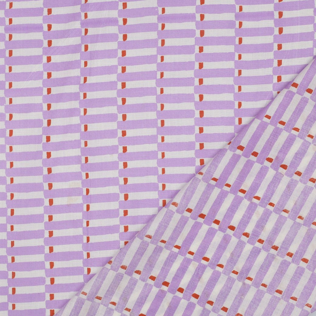 Coton indien géométrique lilas – Image 4