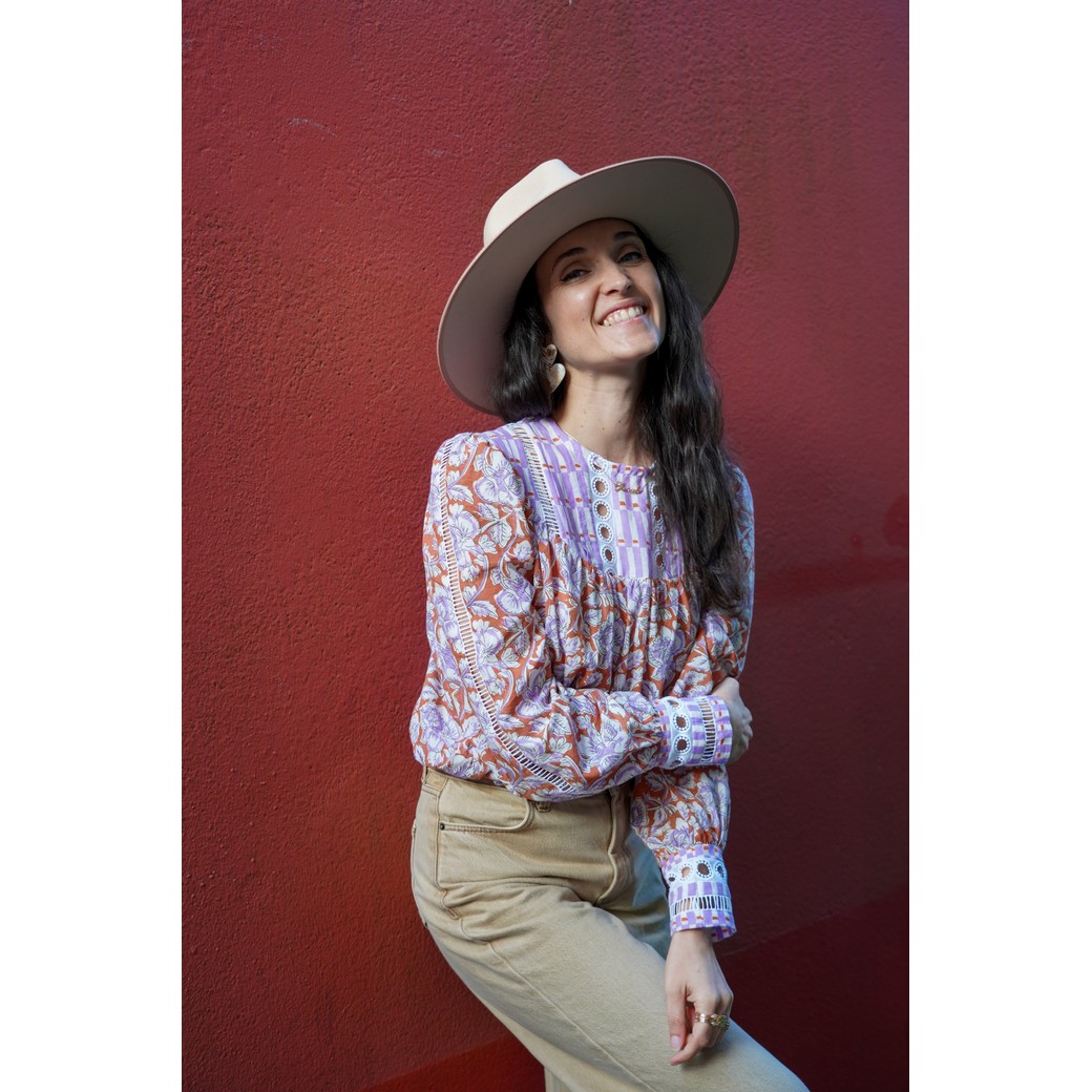 Coton indien géométrique lilas – Image 5