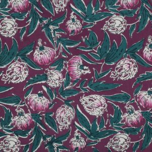 Coton indien fleurs aubergine