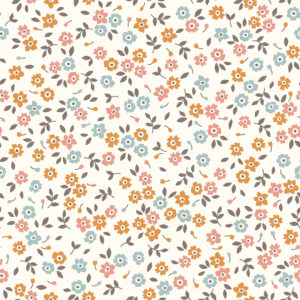 Popeline petites fleurs fond blanc