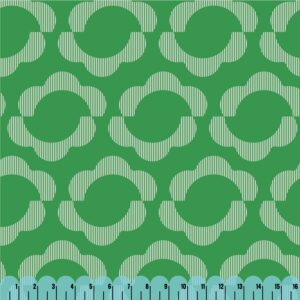 Viscose verte fleurs graphiques