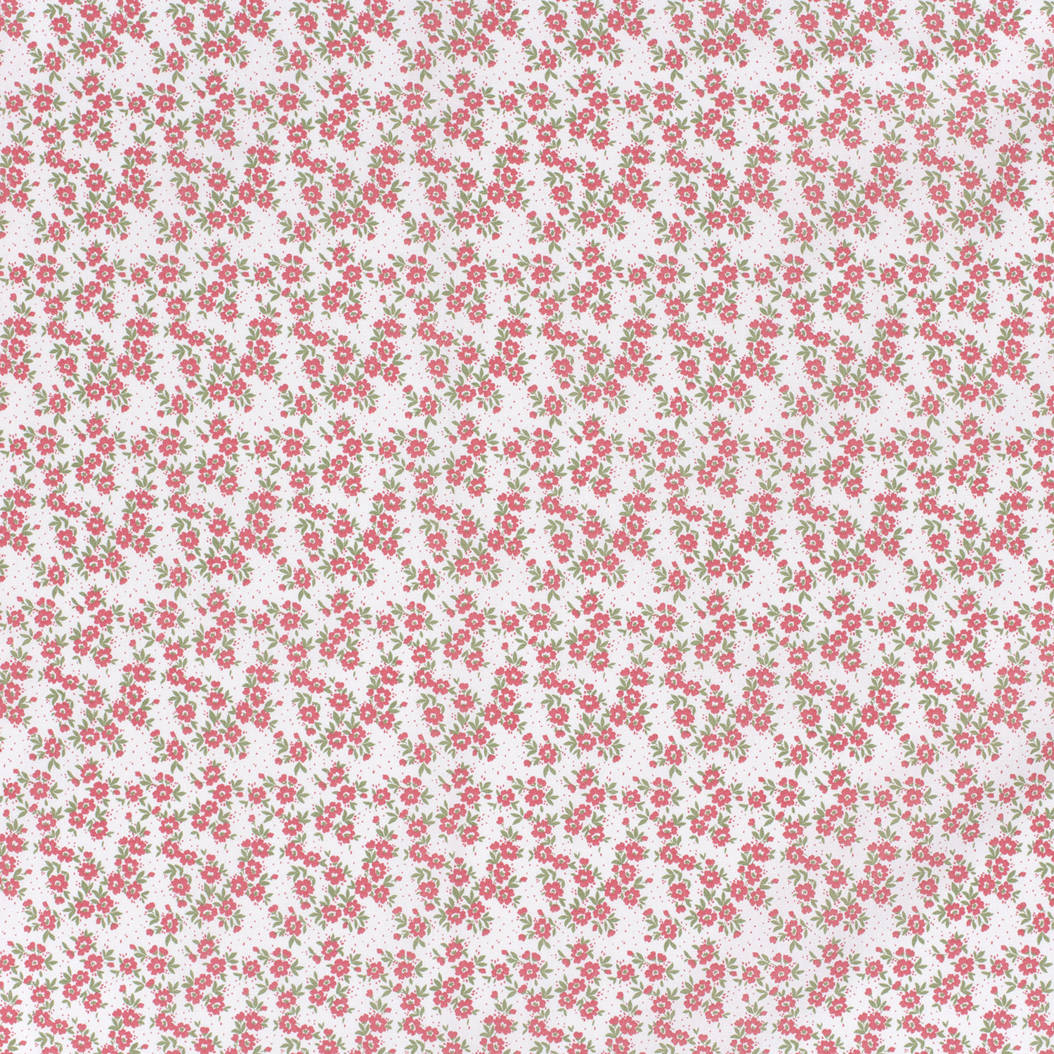 Popeline petites fleurs roses fond blanc – Image 4
