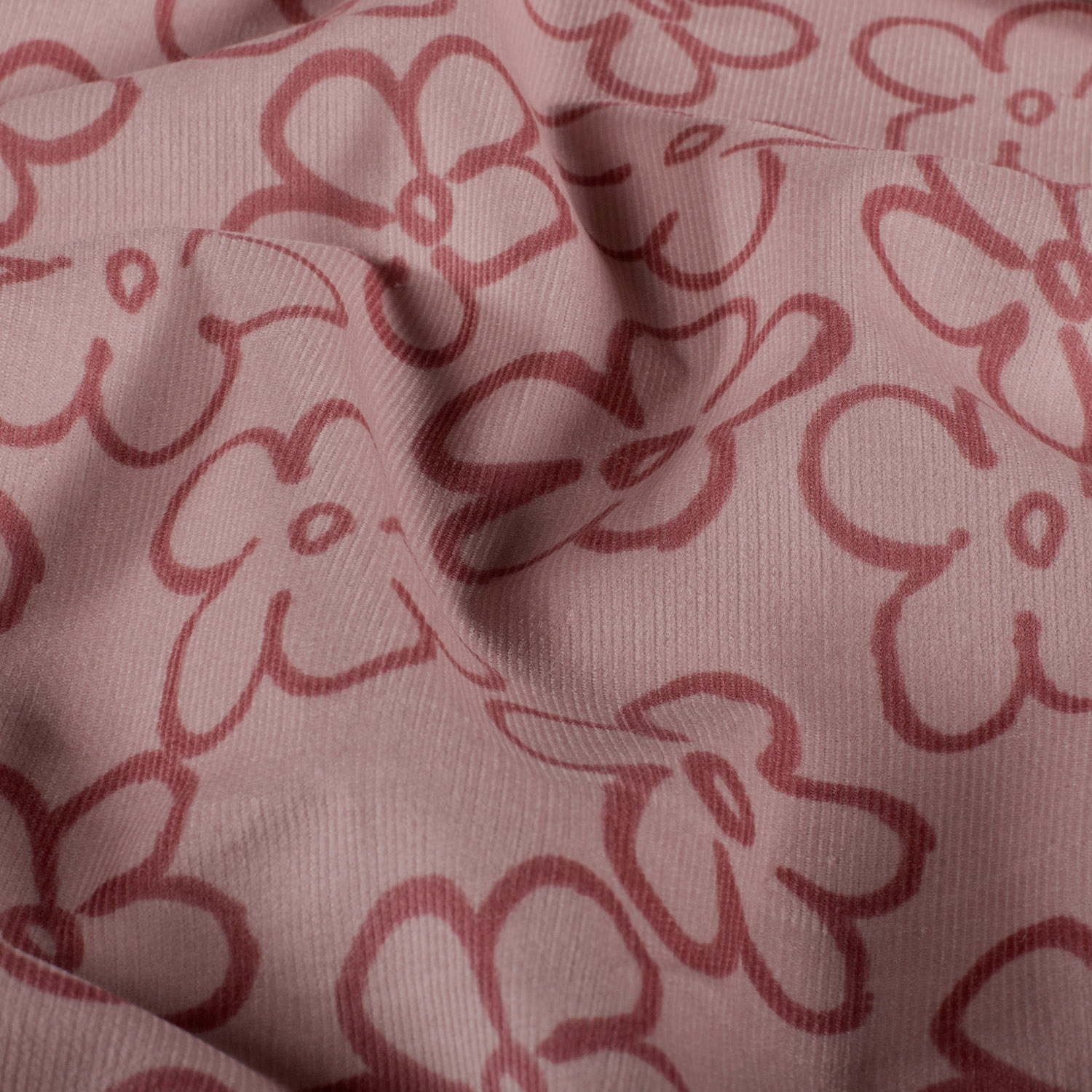 Velours milleraies rose à fleurs – Image 3