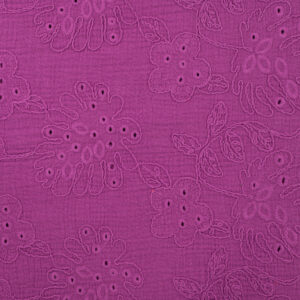 Double gaze brodée fushia
