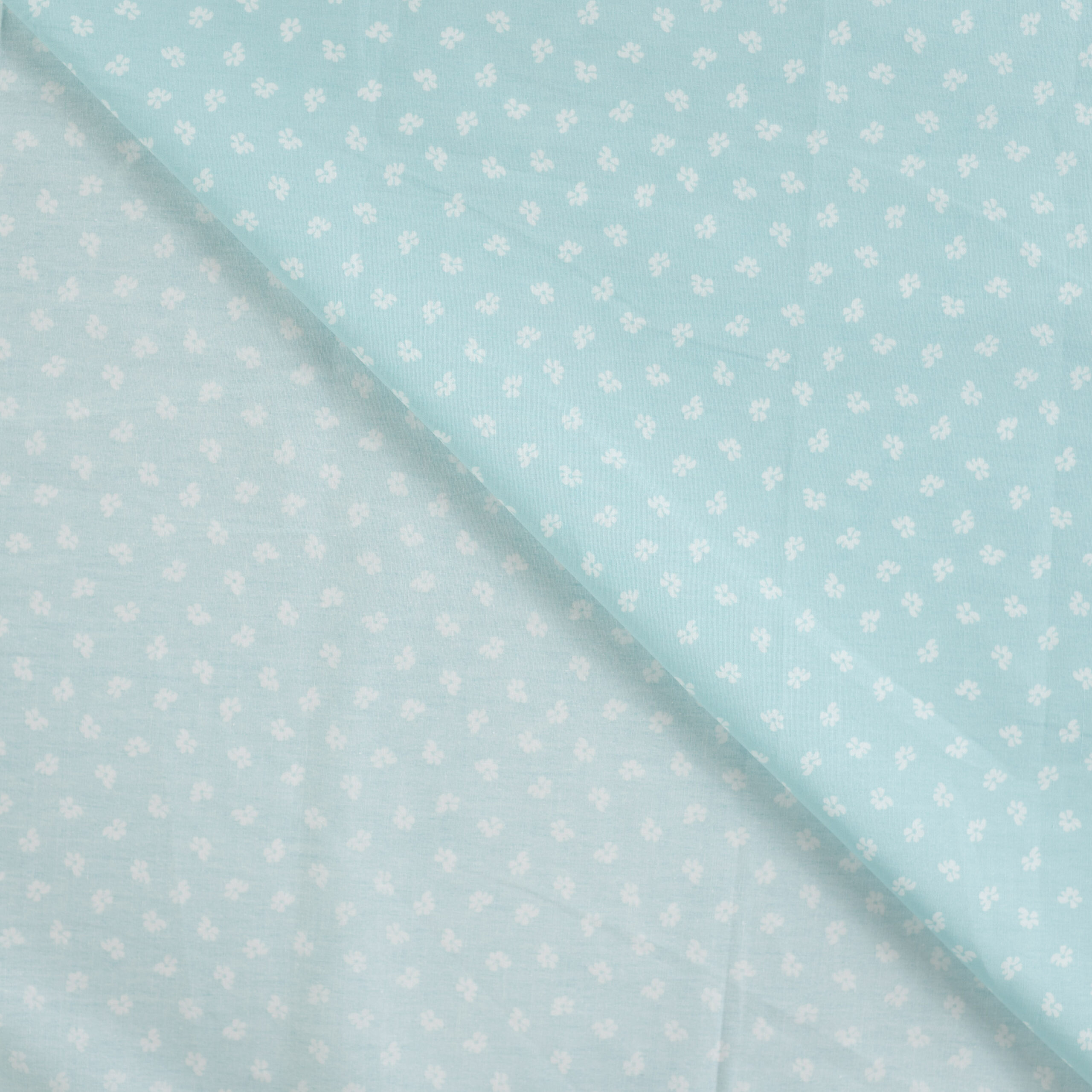 Popeline bleue petites fleurs – Image 2