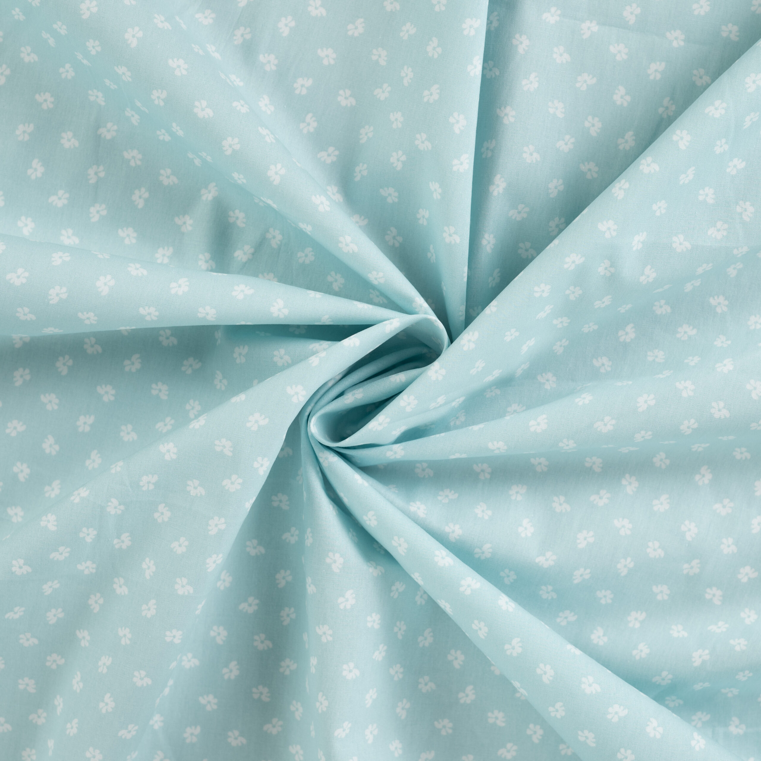 Popeline bleue petites fleurs – Image 3