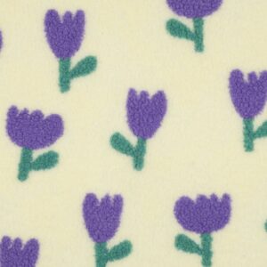 Sherpa écrue tulipes mauves