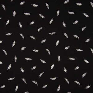 Popeline noire plumes