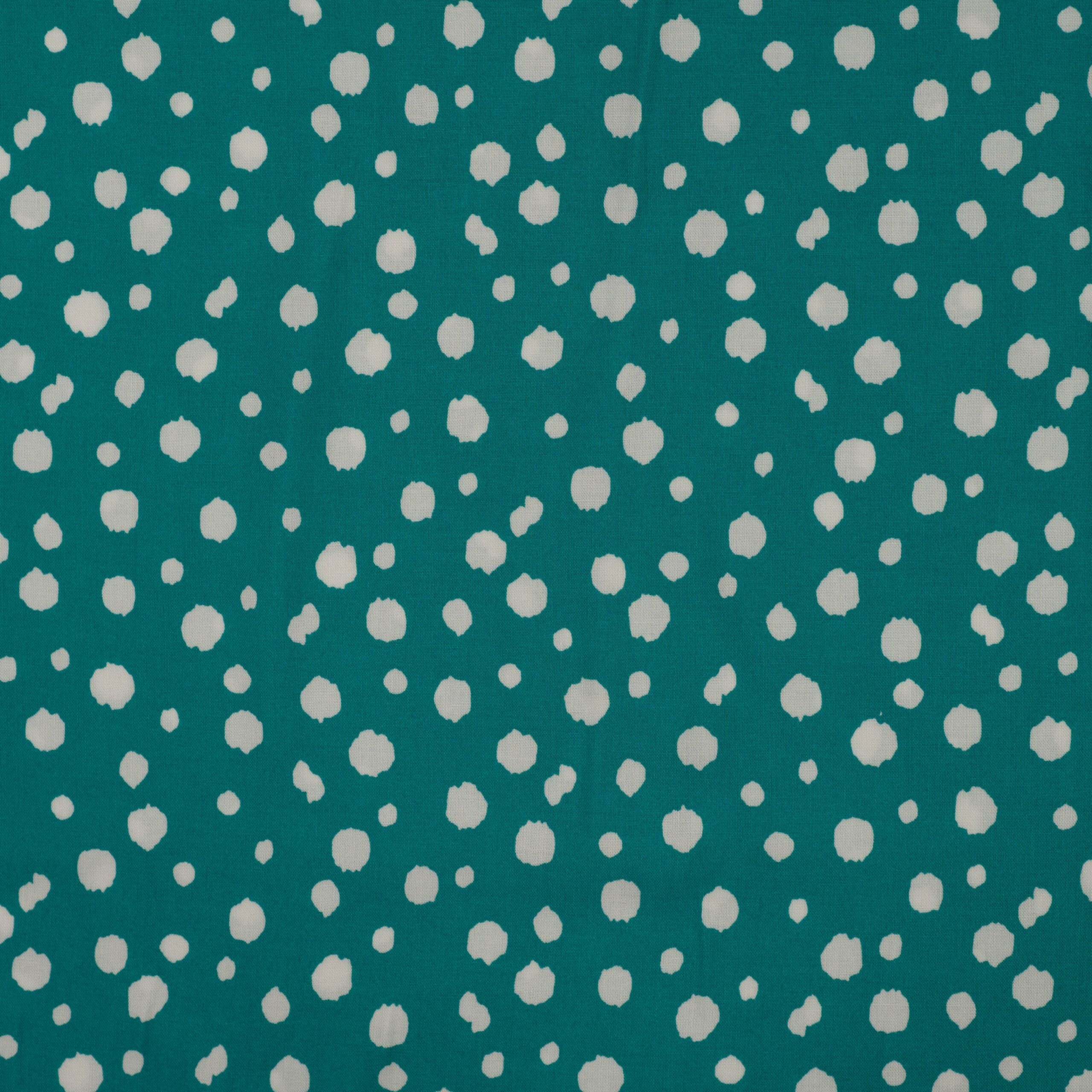 Viscose Chally émeraude à pois