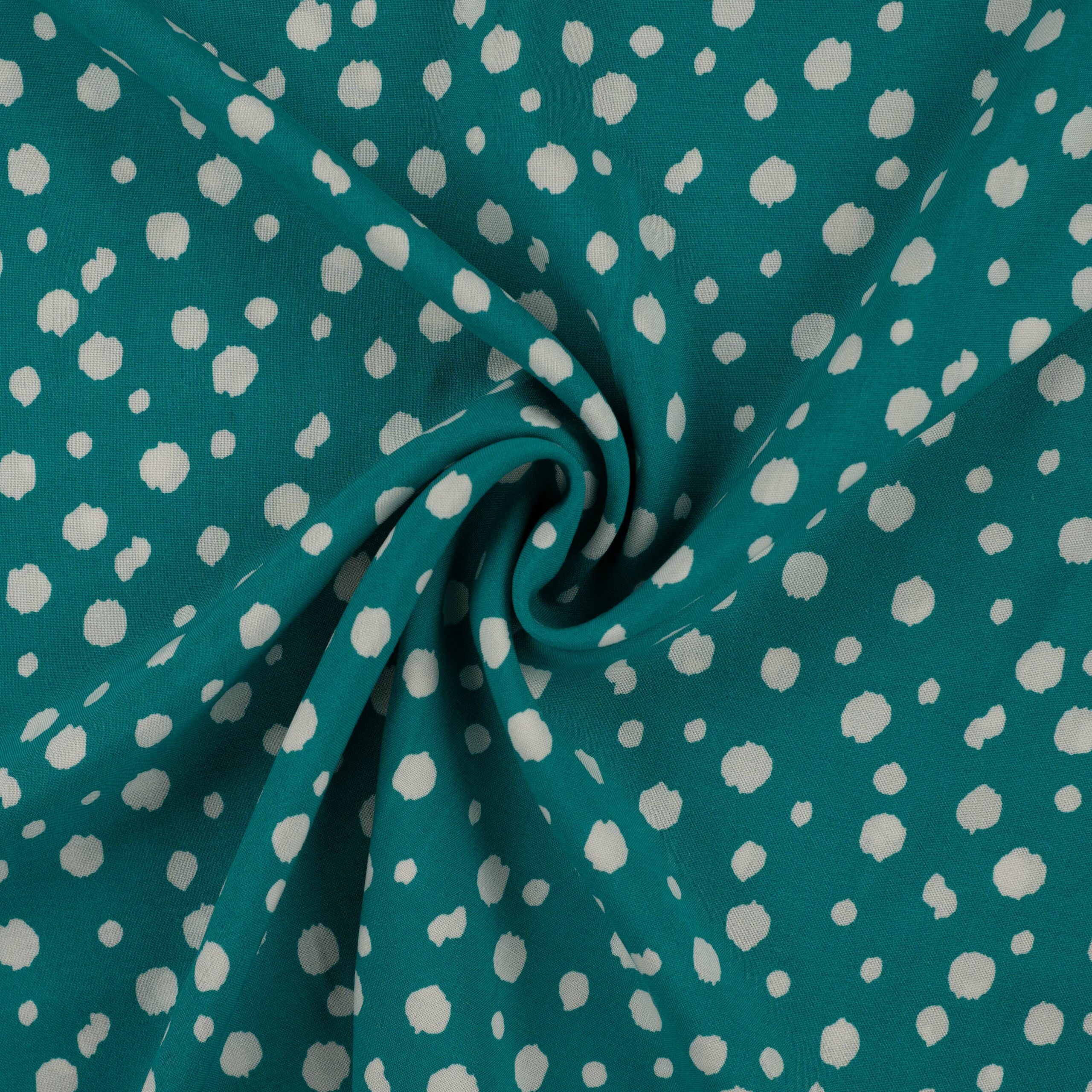 Viscose Chally émeraude à pois – Image 3