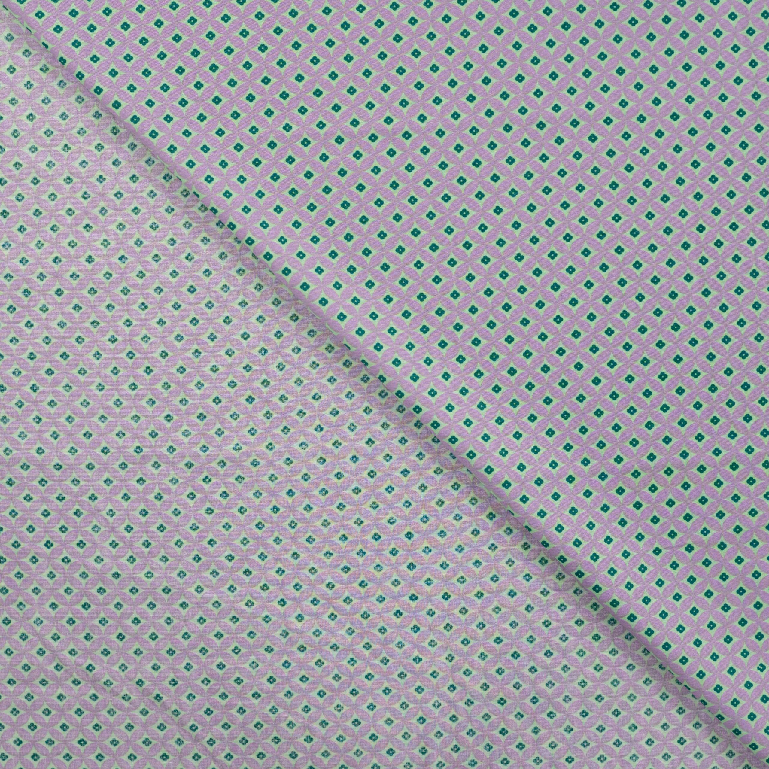 Popeline rétro fleurs violet – Image 3